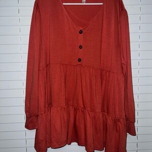 Elegant Rust Orange Blouse